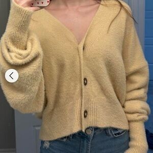 Urban Outfitters Cream Button-Up Cardigan